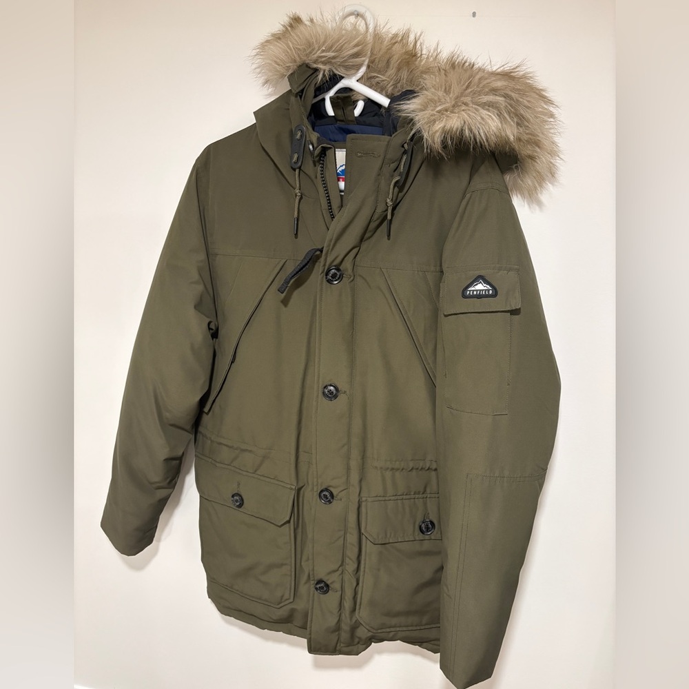 Penfield Olive Parka with Fur-lined Hood